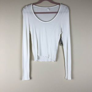 BP White Ribbed Long Sleeve Top Assorted NWT